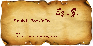 Szuhi Zorán névjegykártya